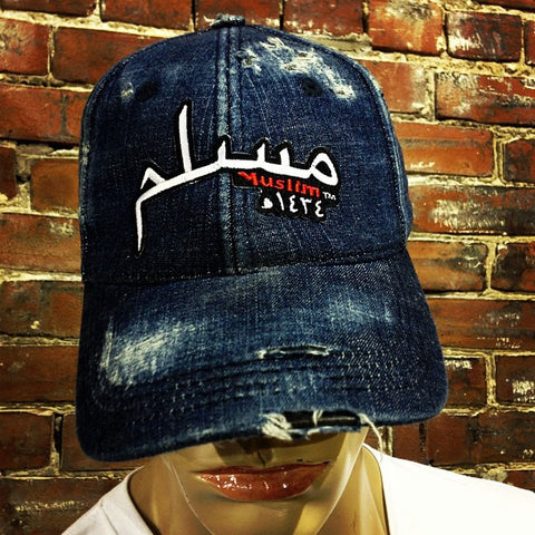 Muslim 1434 Distressed Denim Baseball Cap